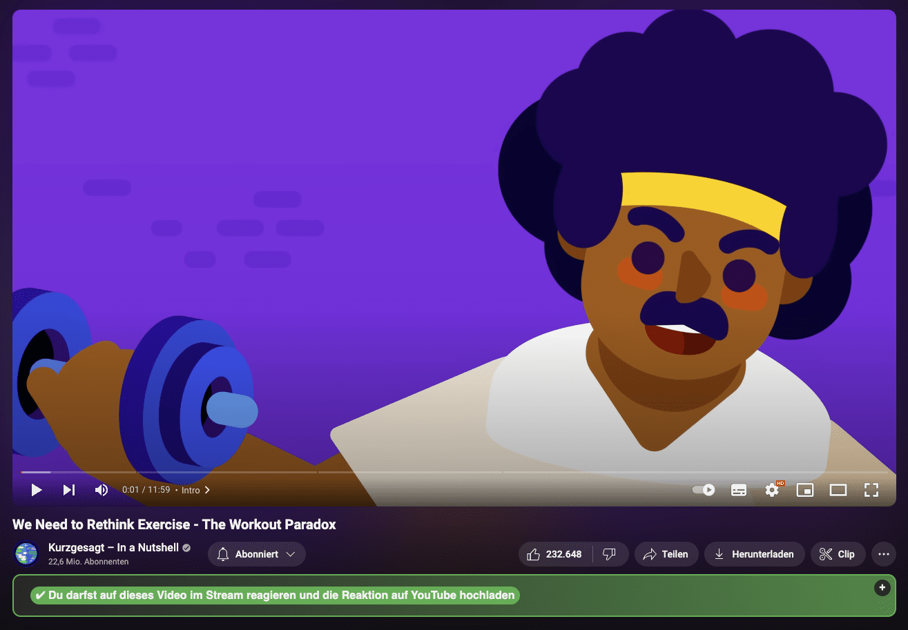 Guideline under a video of Kurzgesagt on YouTube